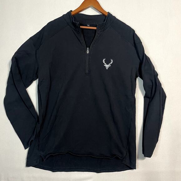 Bucked Up Men's‎ 1/4 Zip Pullover Fleece Sweatshirt Black- Size XL - Picture 6 of 11